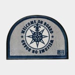 Marine Business Båtmatta Welcome On Board Blue, halvcirkel, 70 x 50 cm