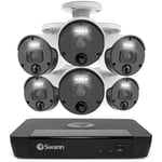 Swann Master-Series 8MP/4K 8 Channel NVR Security System: NVR-8580 with 2TB HDD & 6 x NHD-875WLB Bullet Camera