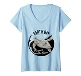 Womens Earth day Funny Turtle Respect The Ocean Save The Sea V-Neck T-Shirt