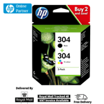 Genuine HP304 Black & Color Ink Cartridge Multipack for HP Deskjet 2600 2634