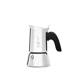 Bialetti - New Venus, machine à café expresso en acier inoxydable, compatible avec tous les types de cuisinières, 2 tasses (85 ml), aluminium, argent (ne passe pas à l'induction)