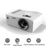 Full Hd 1080p Mini Projector Led Multimedia Home Cinema Theater White Us Plug