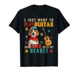 Vintage Play Guitar And Hang With My Beagle Guitarist T-Shirt