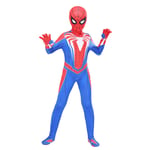 LINLIN Superhero Spiderman Bodysuits for Adults Kids PS4 Cosplay Costumes Performance Onesies Masquerade Jumpsuit for Halloween Birthday Gifts Lycra Spandex Zentai,Blue-Kids L(125~135cm)