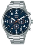Lorus Men's Chronograph Watch with Date, SS Bracelet & Blue Dial RT365JX9