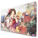 Final Fantasy VII Japanese Anime Style Large Gaming Mouse Pad Desk Mat Long Non-Slip Rubber Stitched Edges Mice Pads 15.8x29.5 in