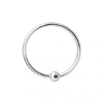 10 mm. Piercing ring  i 925 Sterling Silver med kula