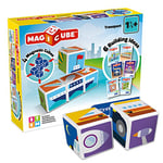 Geomag 122, Magicube Transport - Building Game with Magnetic Cubes, 4 Cubes