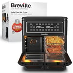 Breville Halo Flexi Air Fryer | Digital Dual Air Fryer Oven | 11L: Serves 10+ People | Fry, Bake, Grill, Roast & Reheat | 1800 W | Save £65 a Year on Energy Bills* | Black [VDF130]