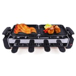 DNNAL Electric Raclette Grill, Smokeless Party Grill Electric BBQ Grill with Non-Stick Grilling Surface, Fast Heating Portable Kitc