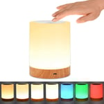 UNIFUN Table Lamp, Touch Sensor Bedside Lamps, Dimmable Warm White Light & Color