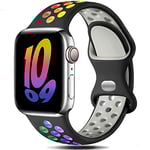 Gulemfy Compatible avec Apple Watch Bracelet - Sport Bracelet 44mm 42mm 45mm 46mm 49mm 38mm 40mm 41mm, Homme Femme Bracelet Silicone Respirant pour iWatch Series SE 10 9 8 7 6 5 4 3 2 1 Ultra