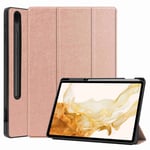 Fodral Tri-Fold Galaxy Tab S7 Plus/S8 Plus 12.4 Med S Pen-hållare Roséguld