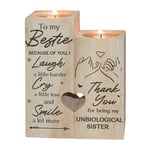 lefeindgdi To My Bestie Candle Holder with Candle, Thank You For Being My Unbiological Sister Candle Holder, Candleholder Gift for Best Friends (Style: 2)