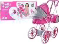 Leantoys Dockvagn Metall Väska Stora Hjul Rosa