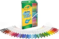 CRAYOLA Washable Medium Tip School Leisure Marker Pens Assorted Colours 50 Pezzi