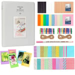 Anter Photo Album Accessories Compatible with Fujifilm Instax Mini Camera, HP Sprocket, Polaroid Zip, Snap, Snap Touch Printer Films with Film Stickers, Album & Frame (128 Pocket, Smoky White)
