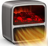 Fireplace Ceramic Portable Fan Heater: YISH 1500W Electric Space Heaters, Energy
