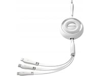 Joyroom S-A40 Colorful Series Usb-A To Usb-C / Lightning / Microusb 1M Retractable 3-In-1 Cable - White