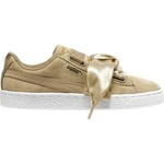 Puma Suede Heart Safari Womens Trainers Lace Up Beige Leather 364083 01 D75