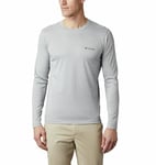 Columbia Men's Long Sleeve Shirt, Zero Rules Long Sleeve Shirt, Polyester, Columbia Grey Heather, Size: XL, AM6083