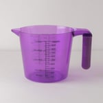 St@llion 1Liter Dark Purple Plastic Transparent Measuring Jug with Soft Grip Rubber Handle, Measures Cup Container for Measure Liquid Oil Flour and Baking Items