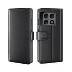 OnePlus 10 Pro Plånboksfodral i Äkta Läder, Svart