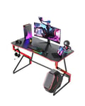 CubiCubi Bureau Gamer Gaming Informatique - 100*60*75 cm Esport Ergonomic Bureau Table Surface Fibre de Carbone, Stable Z Cadre, Crochet Casque pour Jouer Etudier Travailler, Chambre Domicile Grand