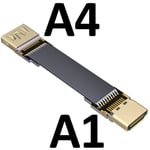 5cm A1-A4 Câble d'extension HDMI Standard type A V2.0 intégré, prend en charge le câble plat 2K / 144hz 4K/60Hz, câble d'extension de fil d'ordinateur Nipseyteko