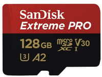 SanDisk Extreme PRO MicroSDXC 170MBs Class 10 with SD Adapter 128GB