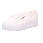 Superga Women's 2790 acotw Linea Up and Down Sneaker, White 901 White, 3.5 UK