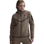 Nike Luvtröja Tech Fleece FZ Vindjacka - Brun/Svart Dam, storlek Small