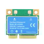 MINI PCI-E Card 1200M 2,4GHz/5GHz Dual Band för Intel 8265 Chip Wireless Network Card MC8265