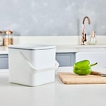 Minky Homecare Poubelle à Compost de Cuisine – Panier à déchets Alimentaires avec intérieur Facile à Nettoyer – Fabriqué au Royaume-Uni – 3,5 l (Blanc)