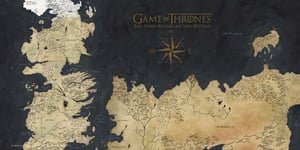 SD toys 8436546891949 Poster En Verre Game of Thrones Westeros Map 50 x 25 cm