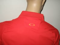 BNWT - OAKLEY Hydrolix Ladder Golf Polo Shirt   Red Orange Small