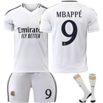 24-25 Real Madrid Mbappe 9 Hemmafotbollströjor Ny Säsong Senaste Fotbollströjor För Vuxna Och Barn Fotbo（Vuxen S（165-170cm）） Adult S（165-170cm）