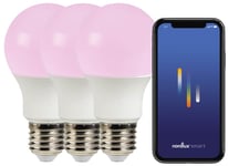 Bluetooth Smart LED E27 Normal Opal CCT+RGB 806lm 7W(60W) 3-Pack