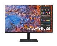 Samsung ViewFinity S8 S32B800PXU - S80PB Series - LED-skärm - 32 - 3840 x 2160 4K @ 60 Hz - IPS - 600 cd/m² - 1000:1 - DisplayHDR 600 - 5 ms - HDMI, DisplayPort, USB-C - svart