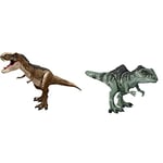 Jurassic World Super Colossal Tyrannosaurus Rex Dinosaur Action Figure & Dominion Strike ‘N Roar Giganotosaurus Dinosaur Action Figure with Motion and Sound, Toy Gift with Active and Digital Play​
