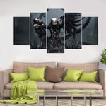 104Tdfc Alien vs Predator Print Movie Canvas Picture -5 Piece Wall Art for Home Wall Decor Modular 5 Pieces Painting Living Room Home Decor Picture