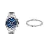 BOSS Watches and Jewelry Chronograph Watch and Stainless Steel Bracelet for Men