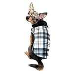 Hip Doggie HD-5pfwbk-XS réversible Polar Fleece Wrap Coat – Plaid – Veste pour Chien, XS, Noir