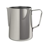 bonVIVO Muvo Stainless Steel Milk Jug with Silver Finish, Milk Frothing Jug 330 ml, Barista Milk Jug with Practical Scale, Milk Frother Jug for The Perfect Cappuccino Or Latte