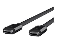 Belkin Thunderbolt 3 - Câble Thunderbolt - 24 pin USB-C (M) pour 24 pin USB-C (M) - USB 3.1 Gen 2 / Thunderbolt 3 / DisplayPort 1.2 - 80 cm - noir - pour P/N: F4U109tt