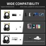 Cat Ear Gaming Headset RGB Light BT Wireless Headphones for Laptops PCs BGS