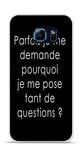 Coque TPU Gel Souple Samsung Galaxy S6 Design Citation Questions Texte Blanc Fond Noir