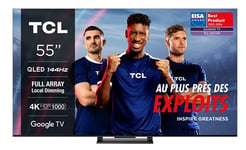 TV QLED TCL 55C749 139 cm 4K UHD Google TV Aluminium brossé