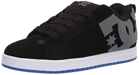 DC Men's Court Graffik Casual Low Top Skate Shoe Sneaker, Black/Grey/Blue, 14 UK