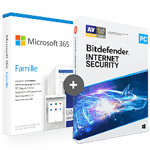 Pack Microsoft 365 Famille + Bitdefender Internet Security - 5 PC - Mail Renouvellement 1 an